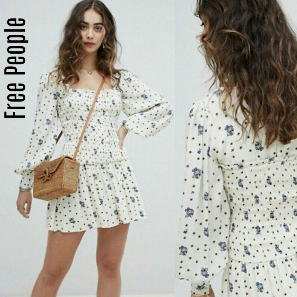 NWT Free People Two Face Smocked Dress